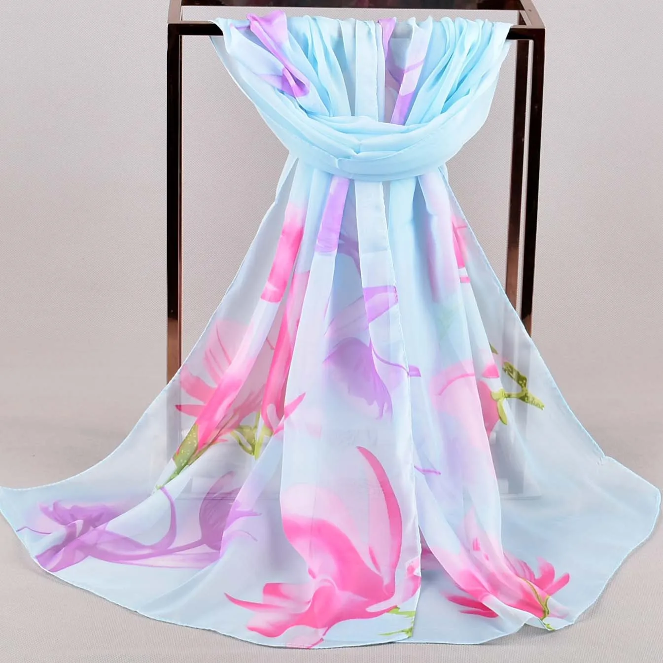 

New women Infinity Scarf ring scarves Fashion Bronzing Flamingo flower printed loop Scarves Snood Shawl neckerchief
