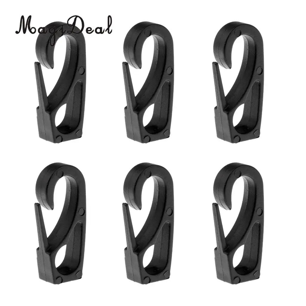 MagiDeal Pack 6 Kayak Canoe Boat Dinghy 6mm Bungee Elastic Rope Shock Cord Terminal End Hook Snap Clip Replacement Accessories