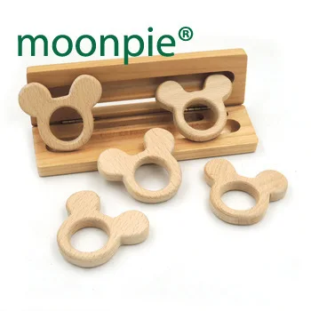 10 pcs beech wooden rabbit teether animal teething charm baby teether eco-friendly Montessori Inspired baby gift DIY EA272