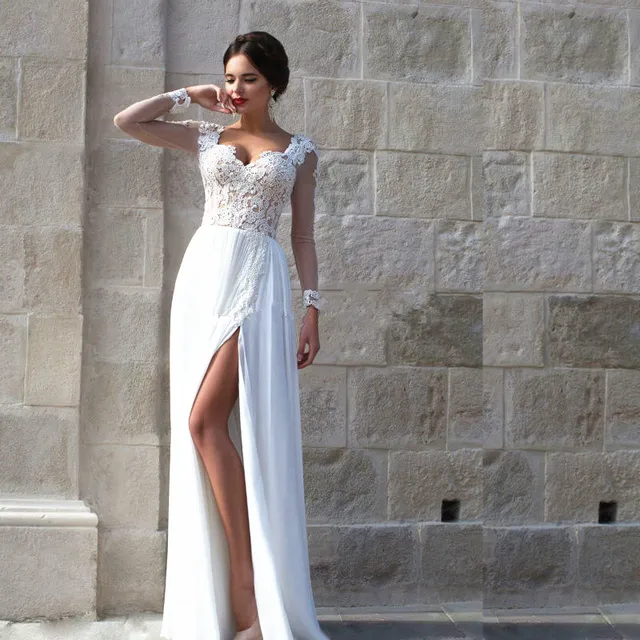 Long Sleeve Lace Prom Dresses
