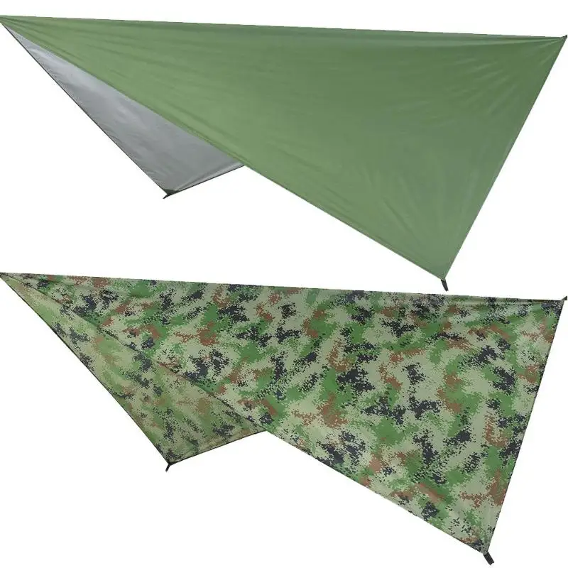 

Outdoor Camping Survival Sun Shelter Shade Awning Shade cloth Multifunction Tent Picnic Mat Waterproof Silver Coating