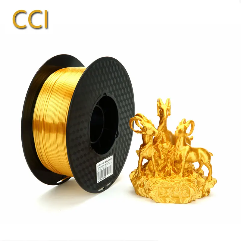 Pаспродажа Silk pla gold 3d принтер нить 1,75 мм 1 кг шелковистая блестящая золотая 3d Ручка блестящая металлическая печать материалы богатый блеск CCI