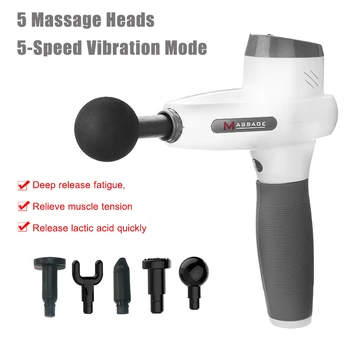 

3600rpm Quiet Powerful 5 Speed Vibration Modes Outdoor Sports Fitness Muscle Massager Fatigue Relief Electric Fascia Guns