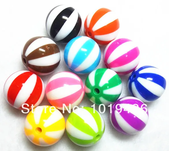 

(choose size) 12mm/16mm/20mm mix color round watermelon stripe beads,for Chunky Jewelry Making