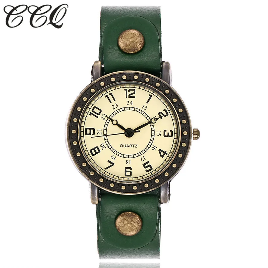 Vintage Fashion Simple Dial Watch Casual Cow Leather Quartz Watch Women Wristwatches Female Clock