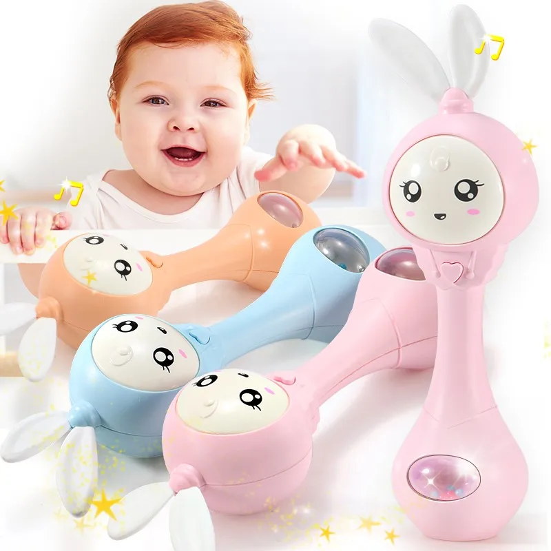 

Music Sound Light Shaking Toys Baby toys Cute Cartoon Baby Hand Bells Rattles Newborn Infant Early Educational toys for 0-12M