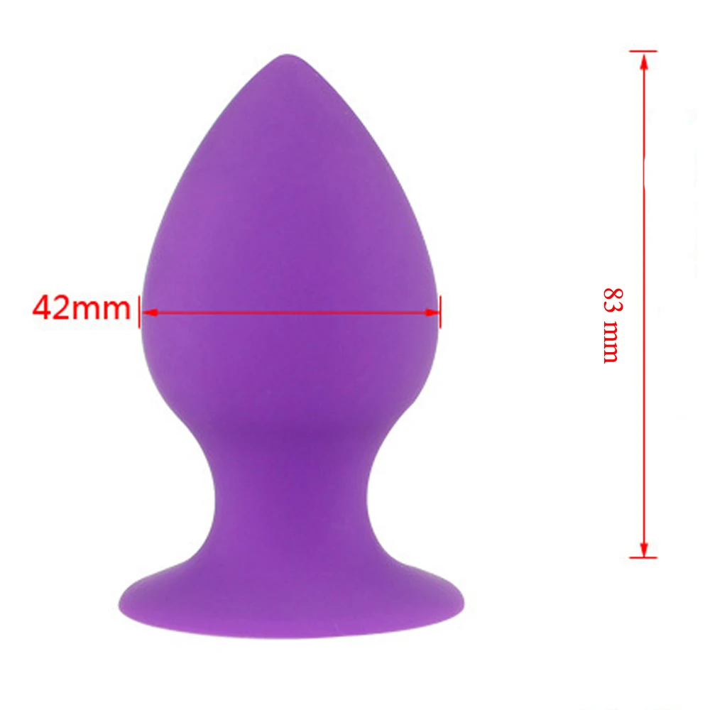 Purple silicone anal butt plug with stable strong suction cup Sexy Toys for Male or Female sex products for women
