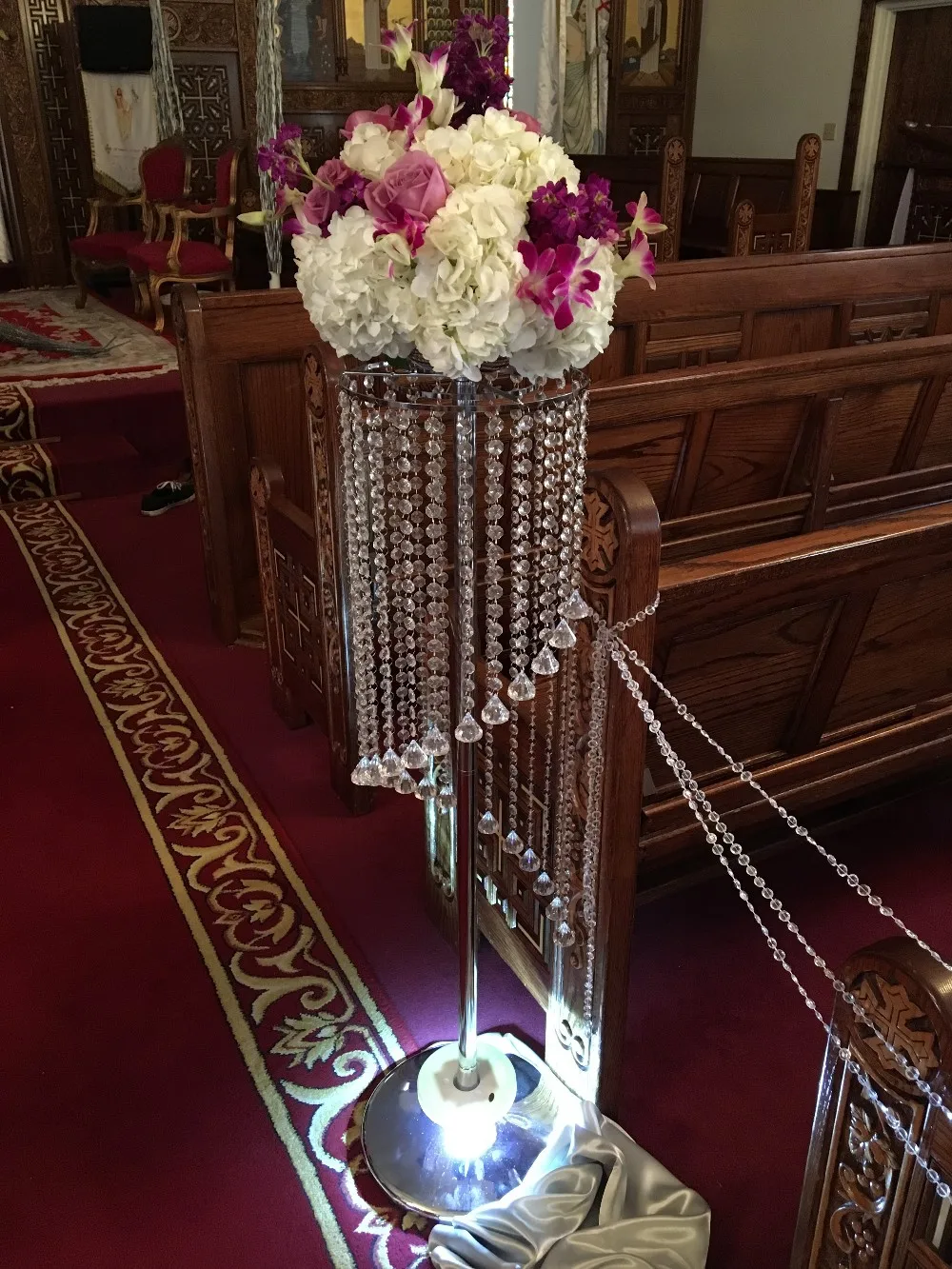 110cm módní luxusní akrylátové křišťálové svatební stolové stolové stoly k oslavě akce / svatební pozadí T-stojan