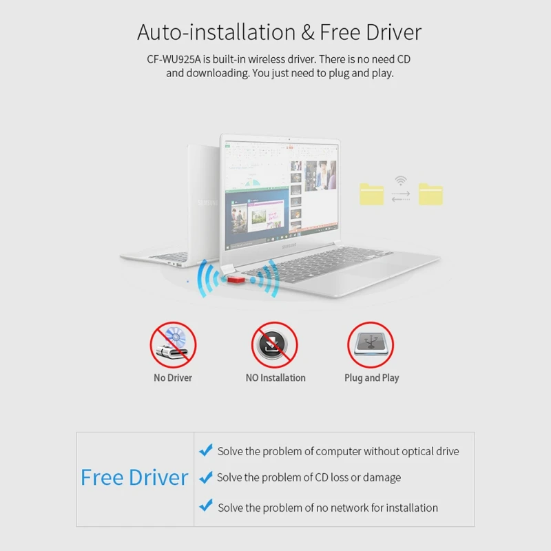 Беспроводная сетевая карта Comfast 600 Мбит/с USB 2,0 Dual Band 2,4 г/5 ГГц беспроводной WiFi адаптер сетевой сигнал