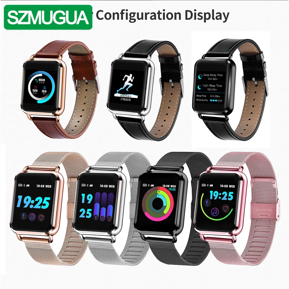 

SZMUGUA Smart Watch Men Female Waterproof Dynamic Blood Oxygen Pressure Pedometer fitness tracker Heart Rate smartwatch