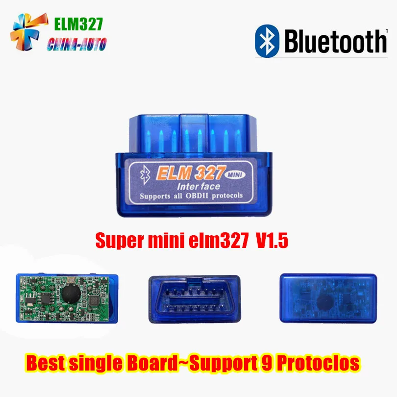 100 шт./лот высшее качество Супер Мини ELM327 Bluetooth ELM 327 OBD2 V1.5 умный Автомобильный