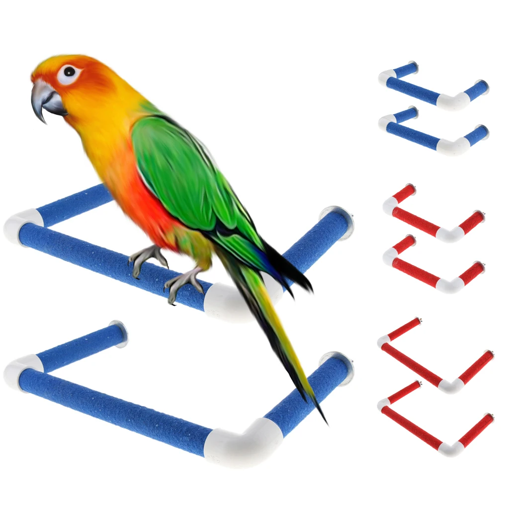 Amagogo Pet Bird Parrot Cage Accessories Birds Stand Wooden Perch