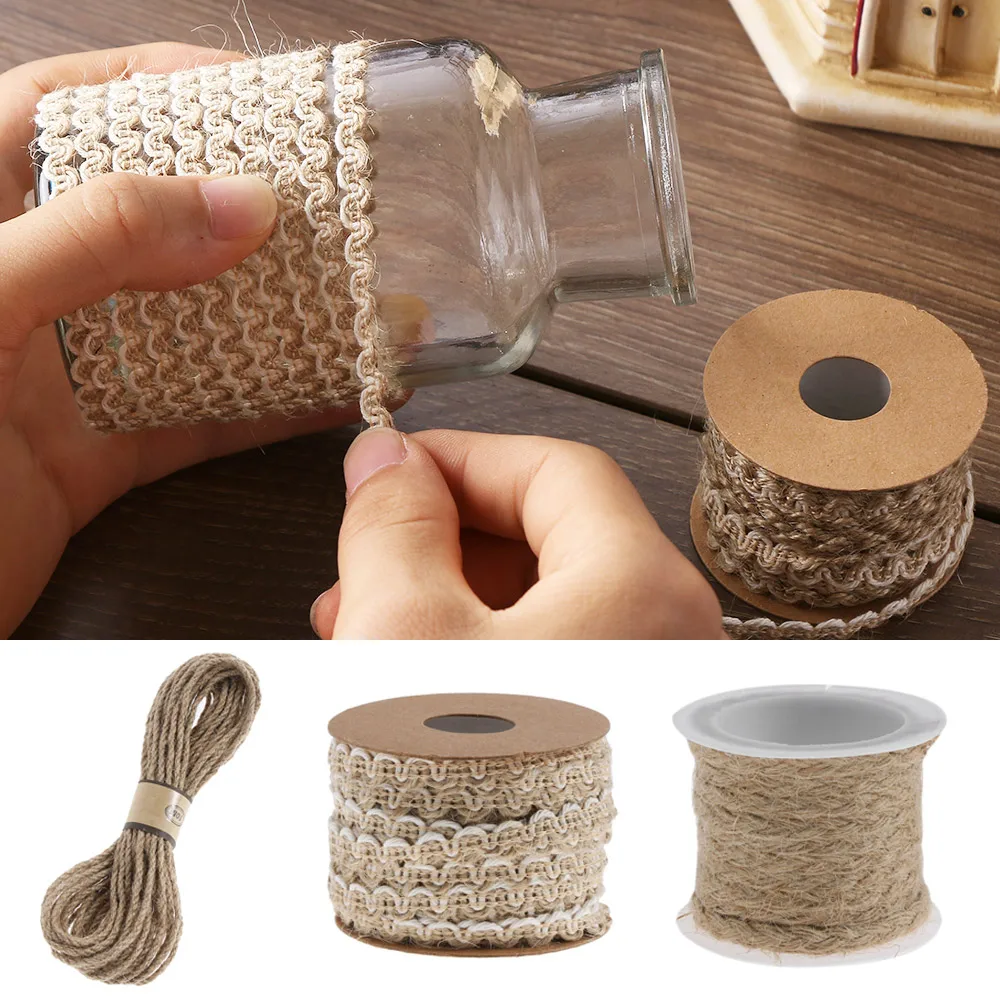

1Roll Vintage Handcraft Weave Hemp Rope Wedding Party/Picture Wall DIY Decorative Knitting Cords Gift Packing Decor String
