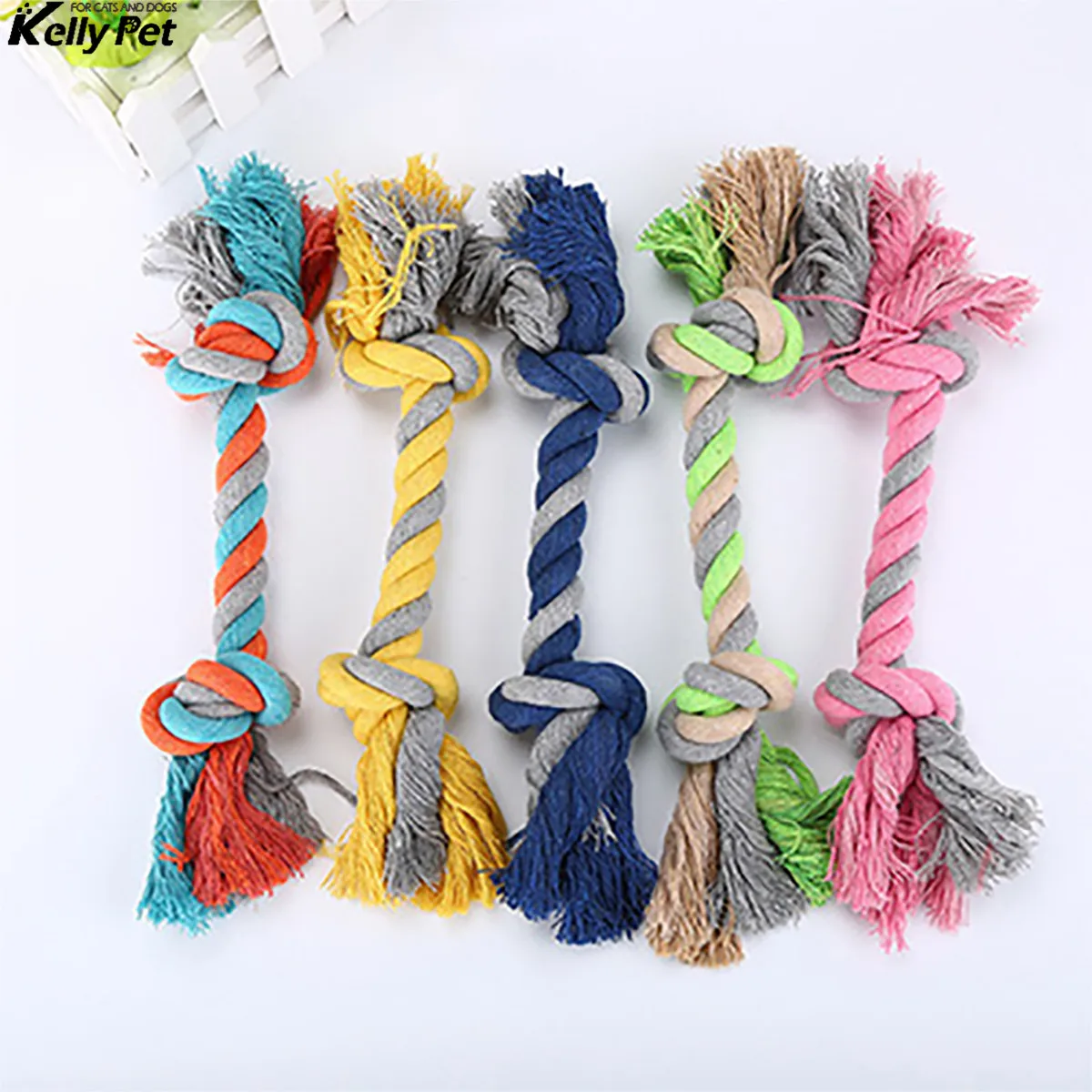 

Random Color Pets dogs pet supplies 1pcs pet supplies Pet Dog Puppy Cotton Chew Knot Toy Durable Braided Bone Rope Funny Tool