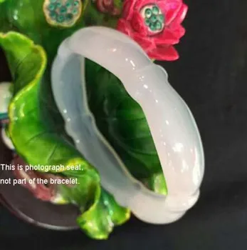 

Genuine Natural White Agate Woman Bangle Bamboo Shape Calcedony Bracelet Fine Jewelry>>Bangle