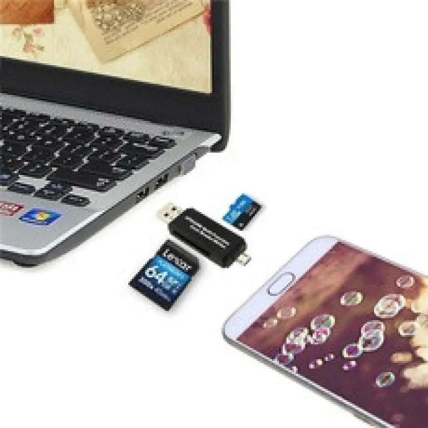 EC2 HIPERDEAL USB Card Reader MINI USB 2,0 + OTG Micro SD/SDXC TF Card Reader адаптер U диска Jul3