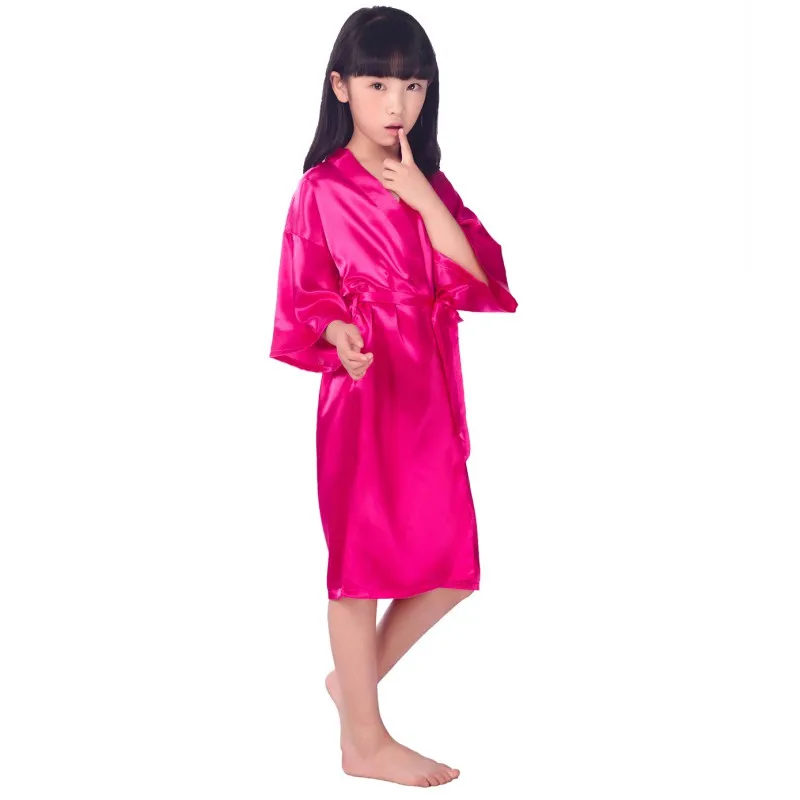 Летнее модное шелковое платье; платья для девочек; детская одежда для сна; мягкие удобные халаты; От 3 до 14 лет