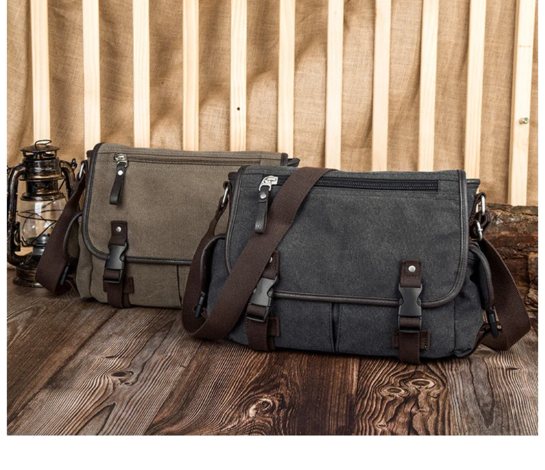 Vintage Men's Briefcases Shoulder Bag Travel Crossbody Bags Causal Canvas Messenger Bag Patchwork Multi-function Laptop XA237ZC