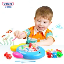 Beiens DIY Fish Toy Games Fishing Plastic Toy Magnetic Kids Toy Fish Pool Gift Parent child