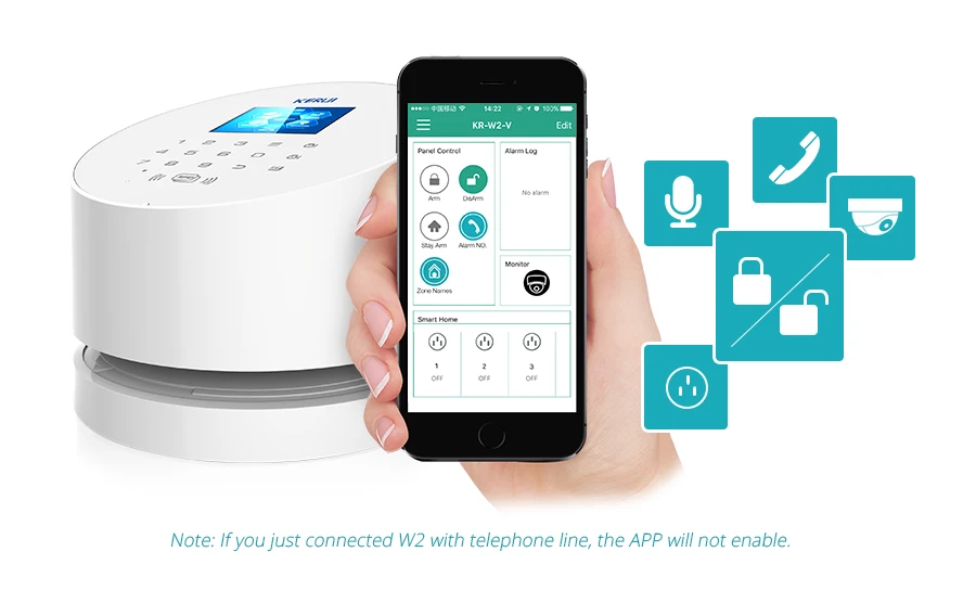 KERUI W2 с защитой от вскрытия домашней безопасности Беспроводной WiFi GSM PSTN сигнализации Системы дистанционного Управление Температура