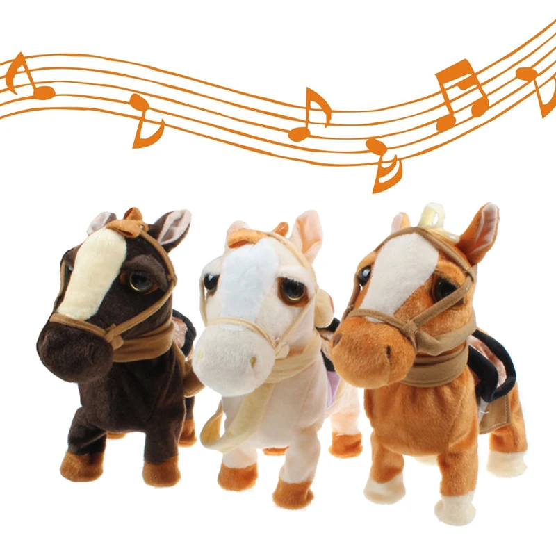

30cm Electric Horse Plush Toy Music Sound Walking Machinery Pony Electronic Remote Control Horse Toys For Children Birthday Gift
