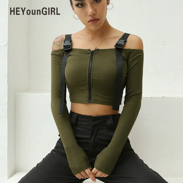 Aliexpress.com : Buy HEYounGIRL Harajuku Off Shoulder T Shirt Womens ...