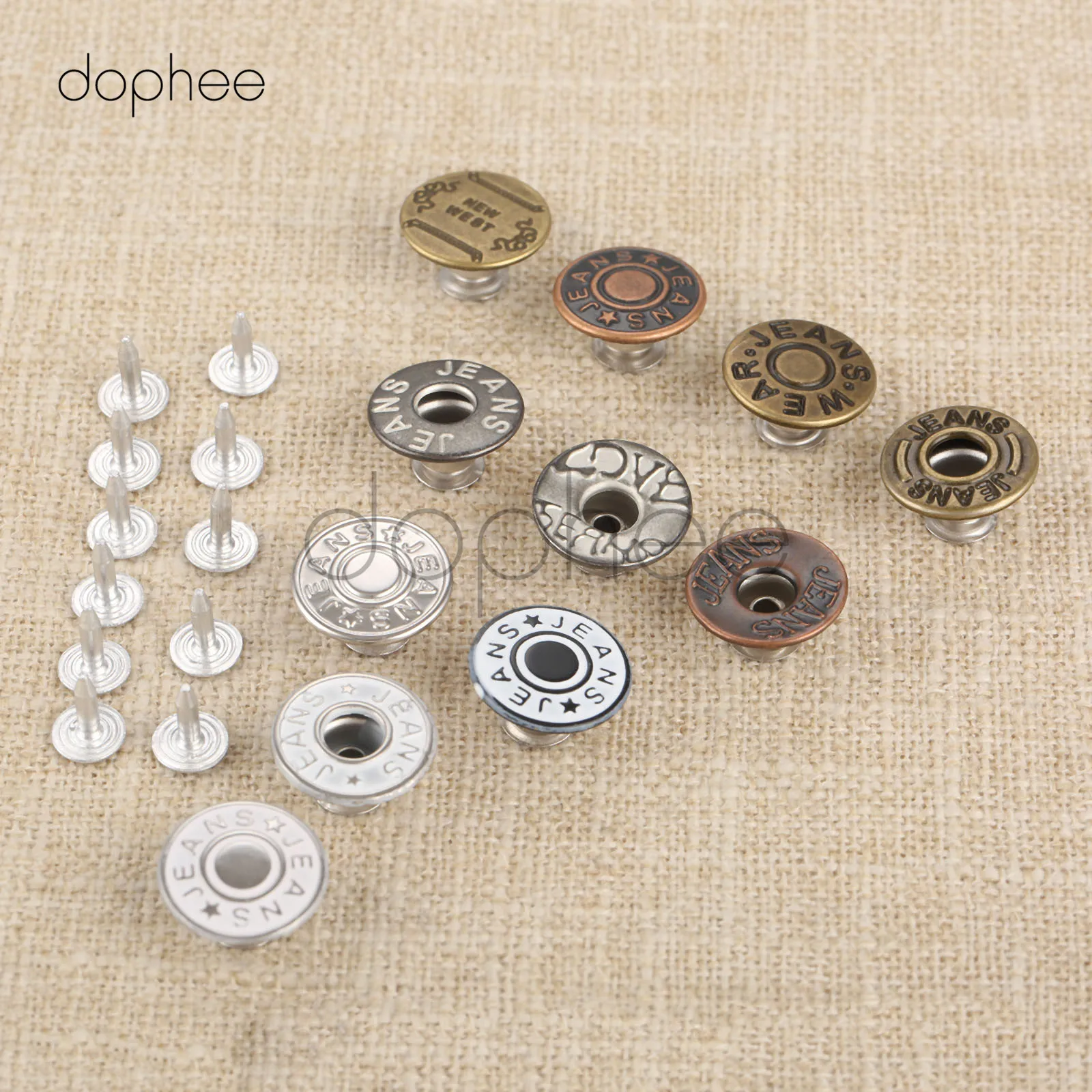 

dophee 50pcs 17mm Jeans Buttons Stainless Steel Rivets with Nails Casual Jeans Garments Shoes Boots Handbags Leather Clothing