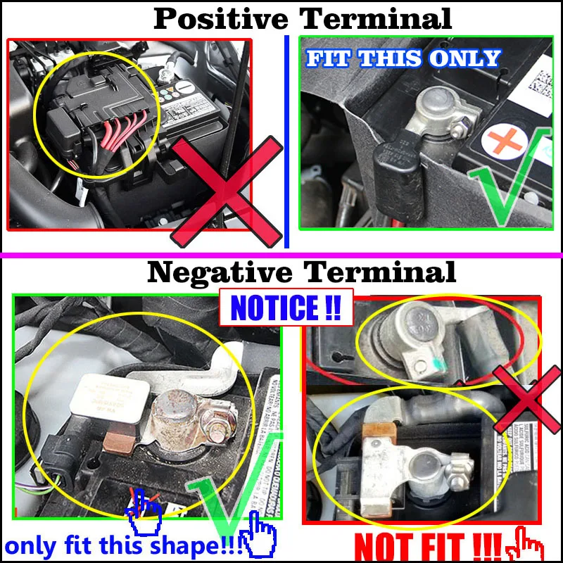 2 шт./компл. Батарея терминал лоток накладка Кепки для VW Tiguan Touran MK2 Atlas Teramont положительных отзывов отрицательный электрод