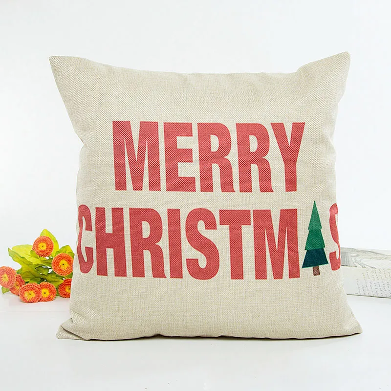 Leeiu 45x45 см чехол для подушки, рождественские украшения для дома, Санта Клаус, Веселый Рождественский чехол для подушки, домашний декор - Цвет: 7
