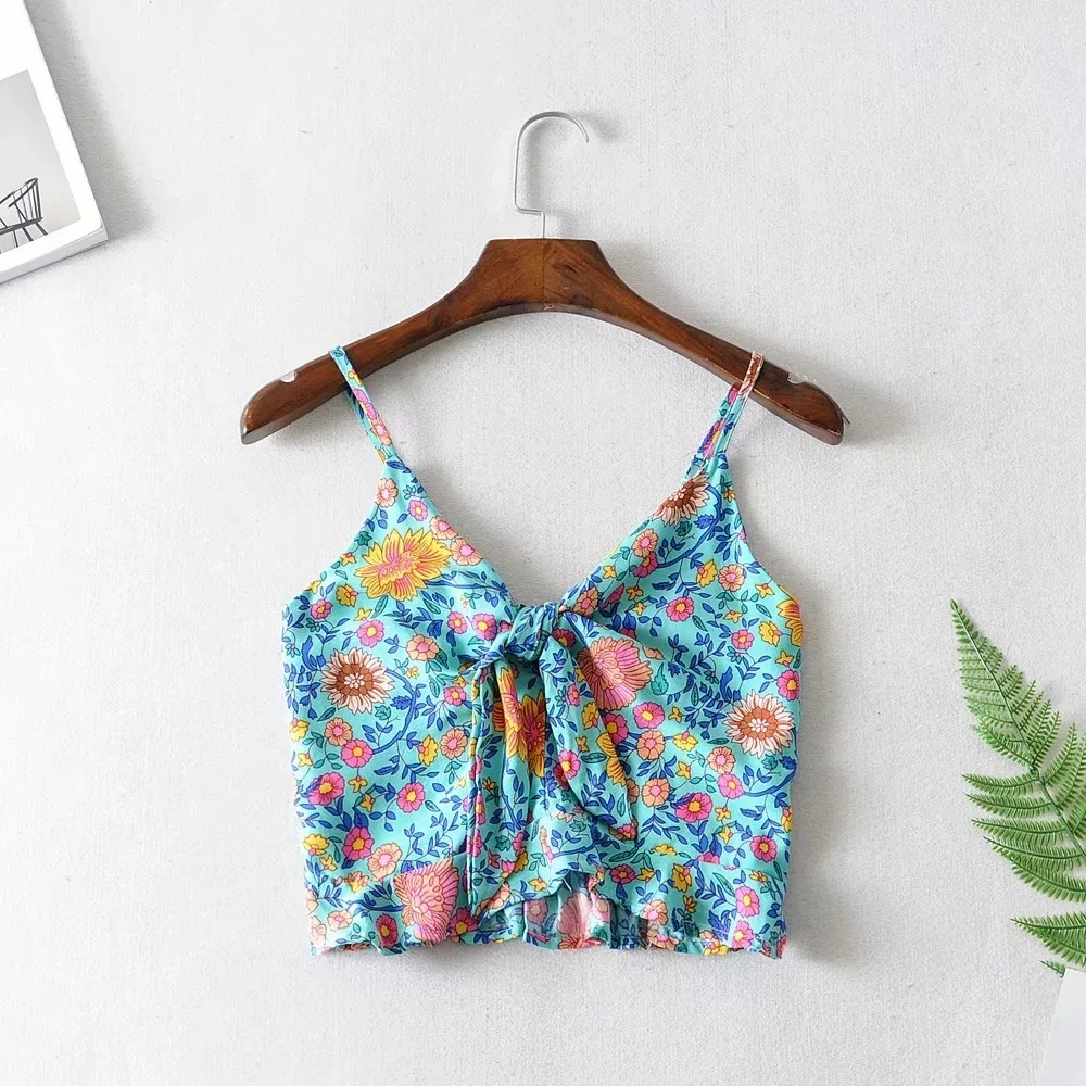 Женские майки Новые летние винтажные с цветочным принтом, короткий пляжный Boho каникулы женские топы женские футболки