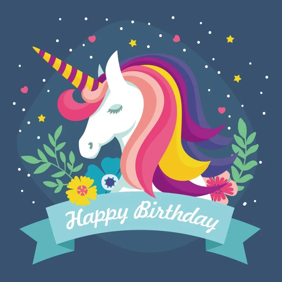 

Laeacco Unicorn Happy Birthday Olive branch Scene Baby Photography Background Customized Photographic Backdrop For Photo Studio