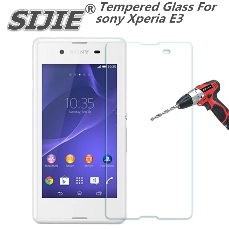 

Tempered Glass For sony Xperia E3 4.5 inch phone Screen protective cover thin clear plastic smartphone toughened case 9H on