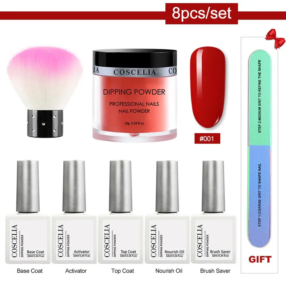 

COSCELIA Holographic Colorful Nail Dipping Glitter Powder Set Without Lamp Cure Manicure Tools Kit For Nail Art Accessories