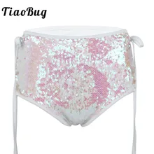 TiaoBug Для женщин блестками Клубные вечерние фестивальный рейв танцевальный сценический костюм купальные костюмы с завышенной талией модные шорты пикантные обтягивающие шорты