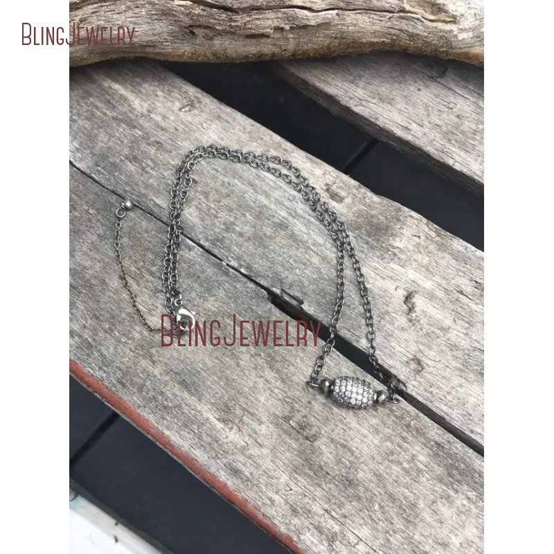 Ожерелье-чокер Gunblack Pave Oval NM26466