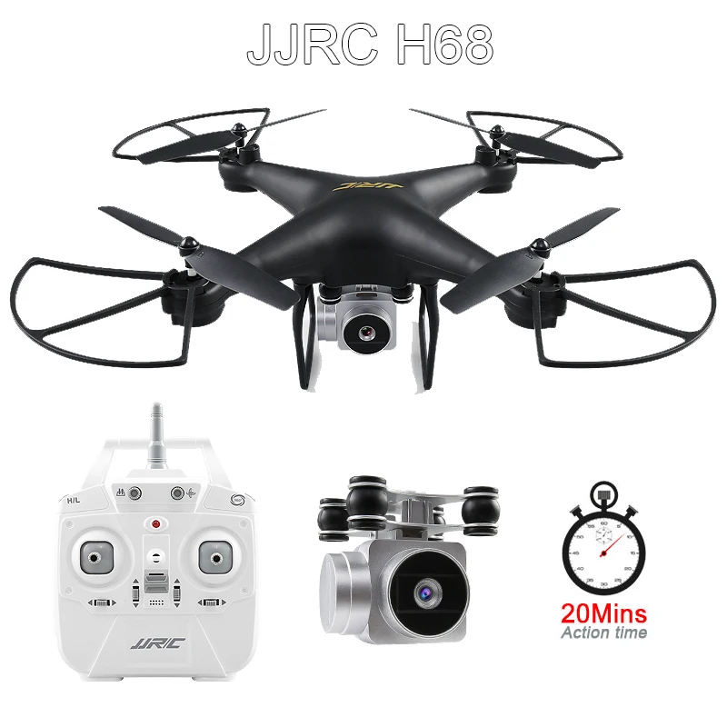 JJRC H68 Радиоуправляемый Дрон с камерой 720P удержание высоты Квадрокоптер Безголовый Радиоуправляемый вертолет Квадрокоптер с камерой 20 минут долгое время полета