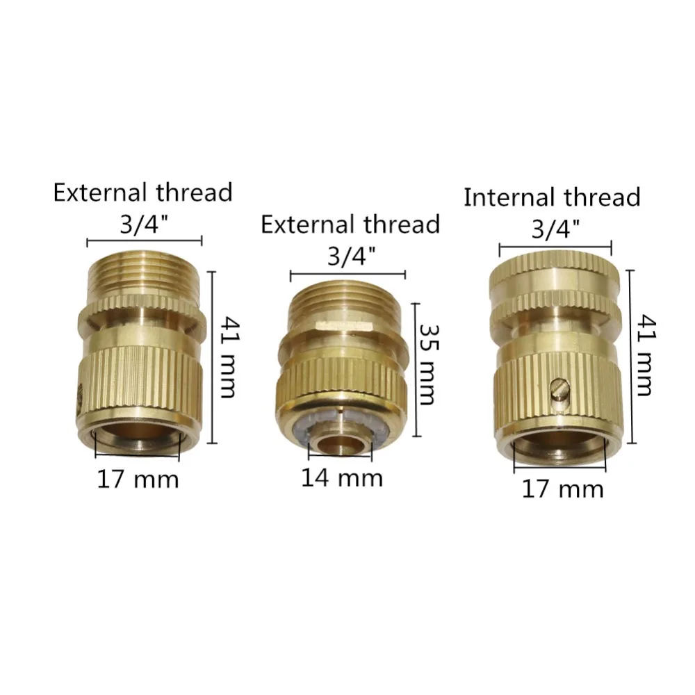 3/" резьбовое соединение, быстрый соединитель, соединитель для мытья автомобиля, латунный садовый шланг, соединитель для водопровода, садовые аксессуары, 1 шт