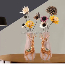 Творческий искусственная Смола ваза для цветов, ваза, цветок набор, мебель, вход дома, гостиная украшение стола