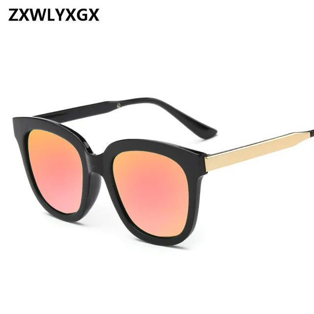 Новинка, солнцезащитные очки в коробке для мужчин и женщин, брендовые, корейская мода, Звездные Солнцезащитные очки, яркие цвета, солнцезащитные очки,, UV400 Oculos De Sol - Цвет линз: Розовый