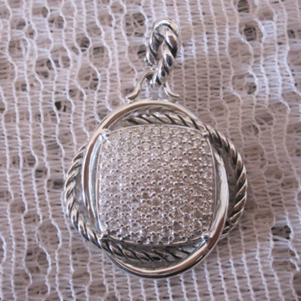Infinity pave diamonds pendant