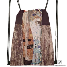 Custom Gustav Климт Картина походная сумка на шнурке милый рюкзак дети ранец(черная спина) 31x40 см#180531-02-65