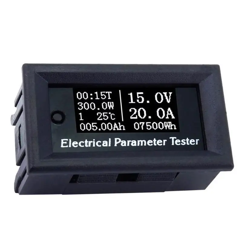 

100V 100A OLED Digital Battery Capacity Tester Voltmeter Constant Current Meter Electronic Load Charger Meter Indicator