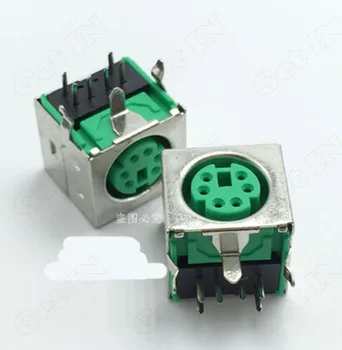 

500pcs Green PS2 Keyboard Mouse Jack S Terminal Connector Female Socket 6 Core PS2 6P Terminal full Cover Socket High Quality