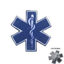 Вышивка патч звезда жизни EMT крест Железный На крючке и петле военные тактические нашивки для поднятия боевого духа эмблемы аппликации эмблемы с вышивкой