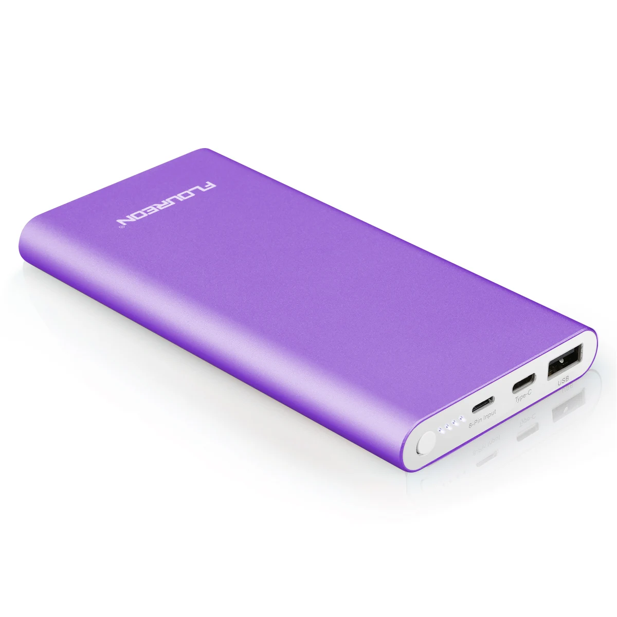 Floureon 12000 мАч power Bank с 3а быстрой зарядкой Портативный банк питания с Lightning type C вход для iphone 8 Plus iPad samsung