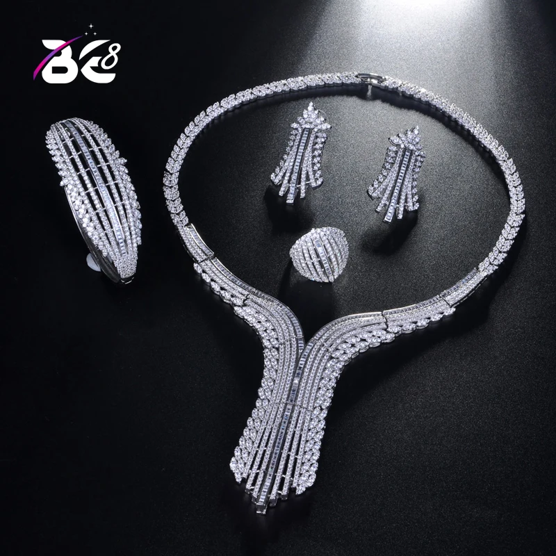 

Be 8 2018 New Exquisite Dubai Jewelry Set Luxury Big Nigerian Wedding African Beads Jewelry Set Costume Design S199