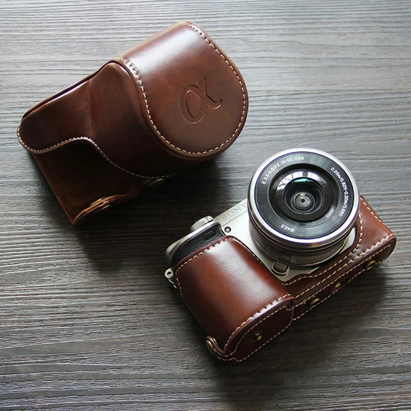 Портативный pu кожаный чехол камера сумка-чехол для sony A6400 ILCE-6400 16-50 мм объектив с батарейным отсеком