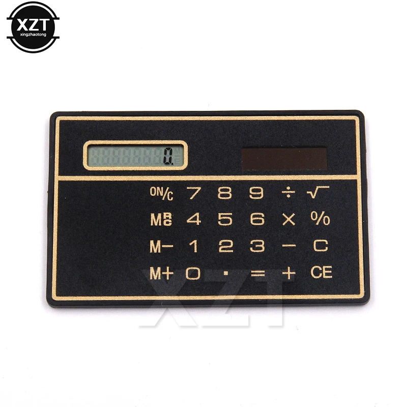 5PCS 8 Digits Ultra Thin Slim Credit Card Solar Power Pocket Calculator White 