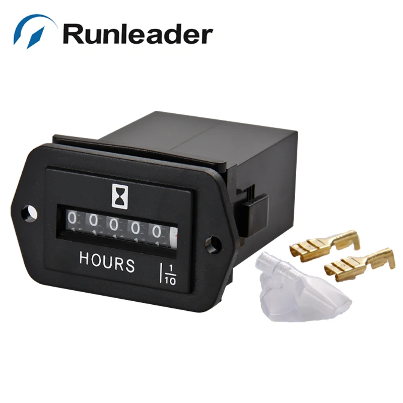 

(30pcs)Runleader HM002 AC 110-250V Hour Running Counter for Excavator Engineering Vehicle Generator Tractor