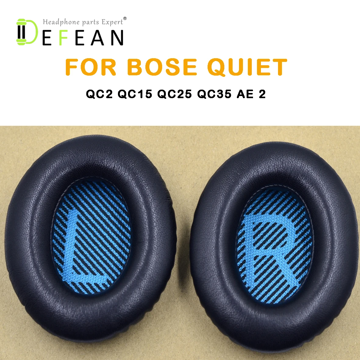 Defean 1 пара черные (Blue LR) Сменные амбушюры для Bose QC2 QC15 QC25 QC35 AE 2 2i 2w SoundTrue SoundLink